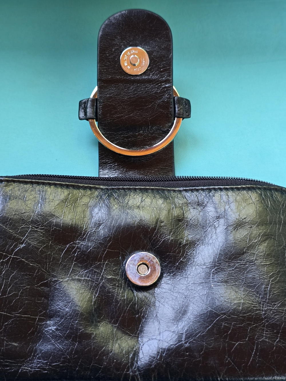 Ginger Michelle Italian Leather Wallet Wristlet - Black - Picture 4 of 6